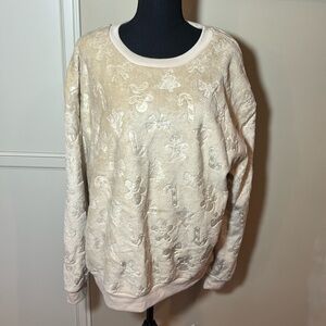 Super soft NWOT Embossed Christmas pullover XXL